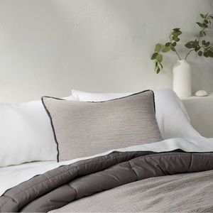 Casaluna Gray One Piece Standard Sham Pillow Case 100% Cotton New without Tags